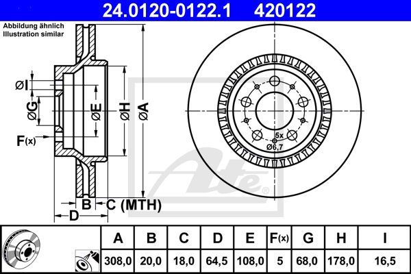 ATE Bremžu diski 24.0120-0122.1