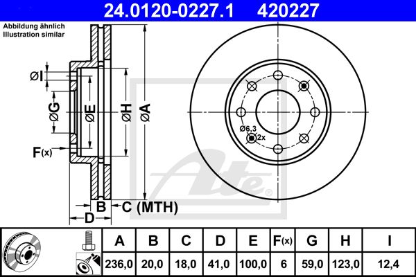 ATE Тормозной диск 24.0120-0227.1
