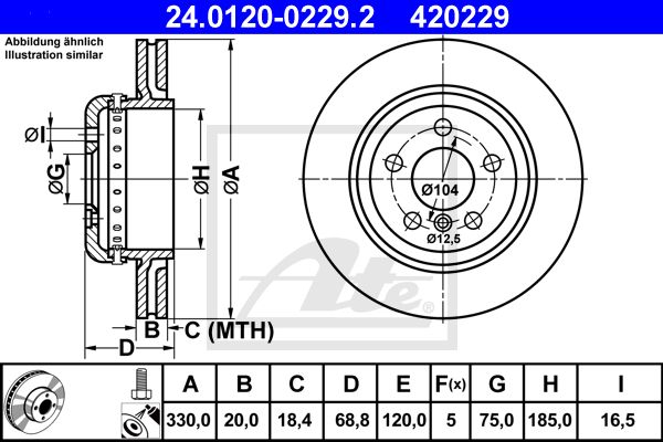 ATE Тормозной диск 24.0120-0229.2