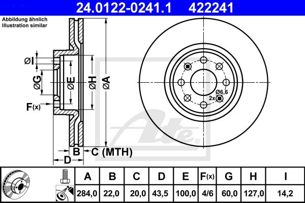 ATE Тормозной диск 24.0122-0241.1