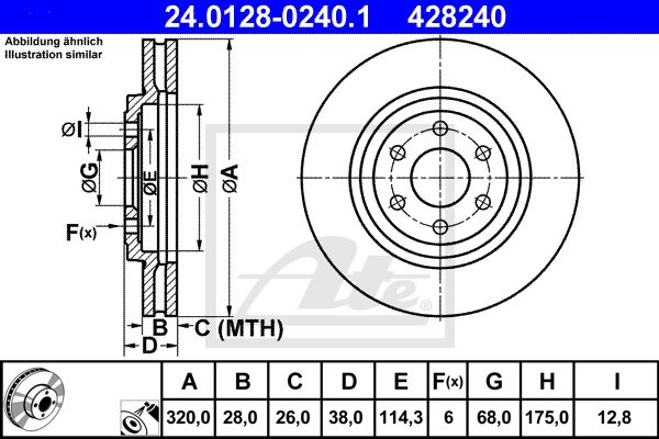 ATE Тормозной диск 24.0128-0240.1