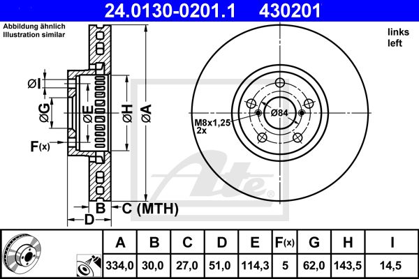 ATE Тормозной диск 24.0130-0201.1