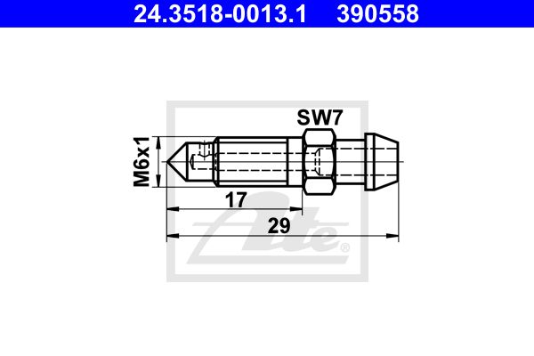 ATE Болт воздушного клапана / вентиль 24.3518-0013.1