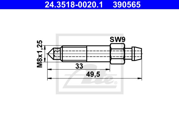 ATE Gaisa vārsta/-ventiļa skrūve 24.3518-0020.1