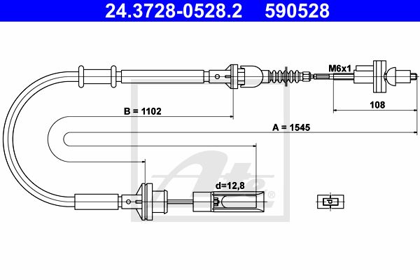 ATE Трос, управление сцеплением 24.3728-0528.2