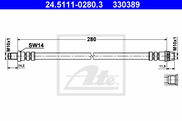 ATE Bremžu šļūtene 24.5111-0280.3