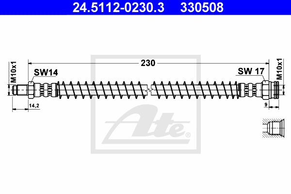 ATE Bremžu šļūtene 24.5112-0230.3