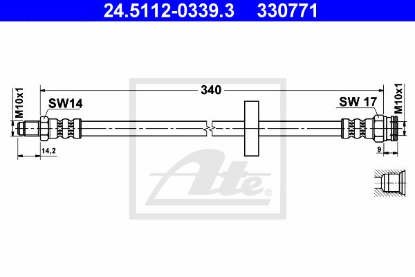 ATE Bremžu šļūtene 24.5112-0339.3