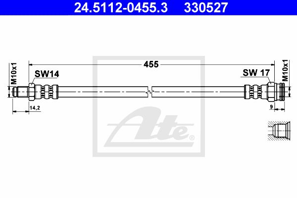 ATE Bremžu šļūtene 24.5112-0455.3