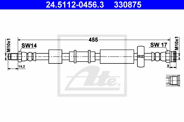 ATE Bremžu šļūtene 24.5112-0456.3