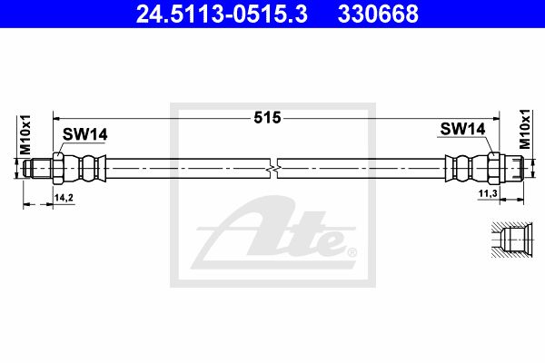 ATE Тормозной шланг 24.5113-0515.3