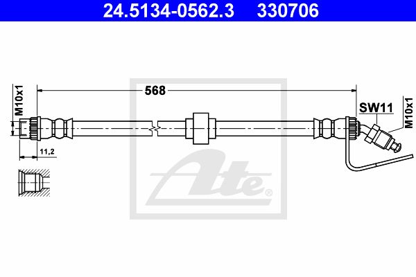 ATE Тормозной шланг 24.5134-0562.3