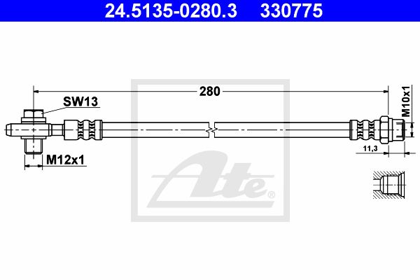 ATE Bremžu šļūtene 24.5135-0280.3