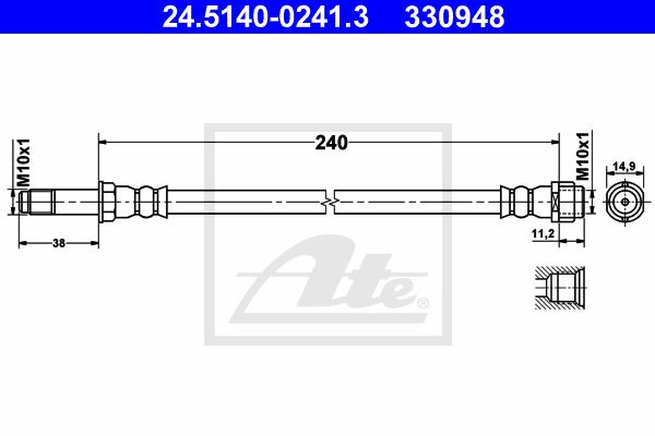 ATE Тормозной шланг 24.5140-0241.3