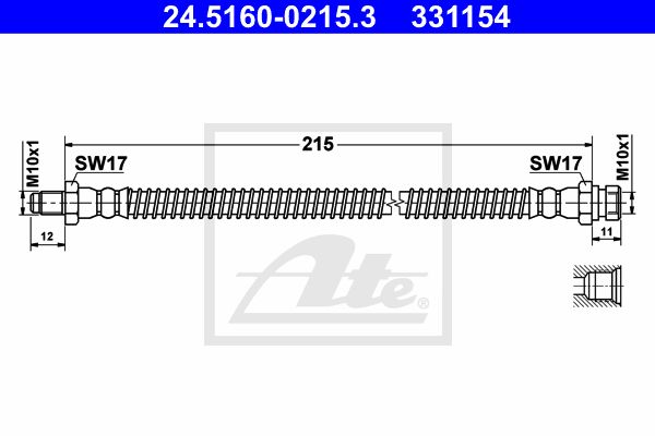 ATE Тормозной шланг 24.5160-0215.3