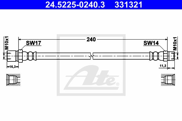 ATE Тормозной шланг 24.5225-0240.3