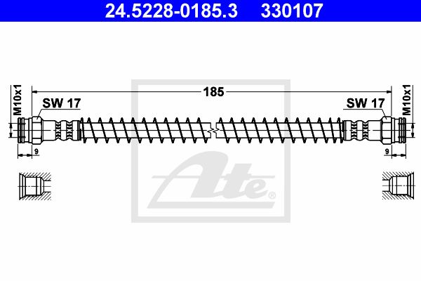 ATE Bremžu šļūtene 24.5228-0185.3