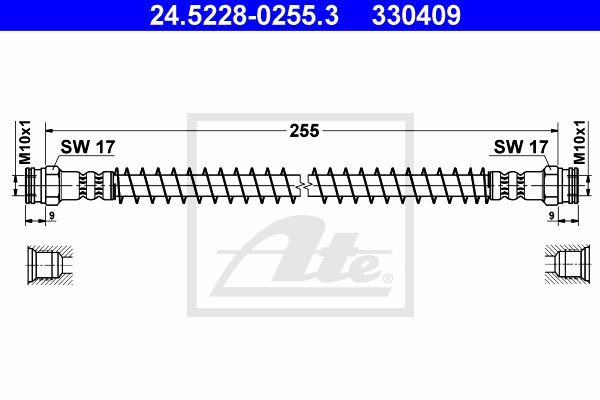 ATE Bremžu šļūtene 24.5228-0255.3