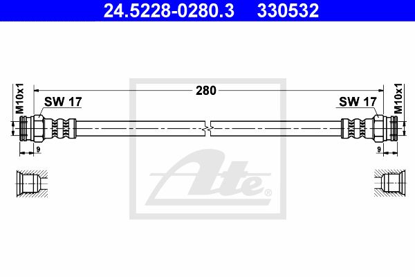 ATE Тормозной шланг 24.5228-0280.3