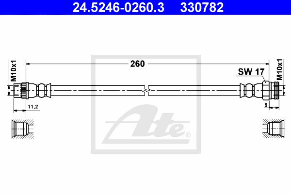 ATE Bremžu šļūtene 24.5246-0260.3