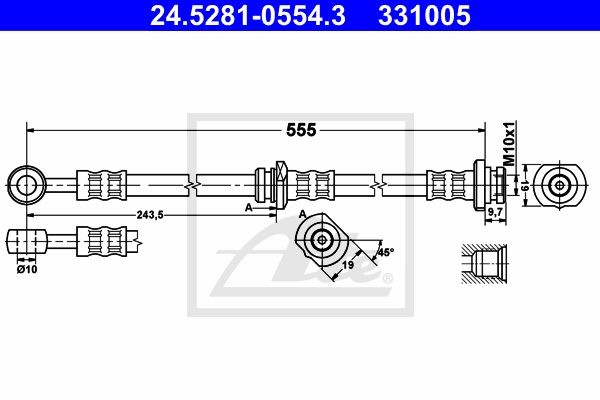 ATE Тормозной шланг 24.5281-0554.3