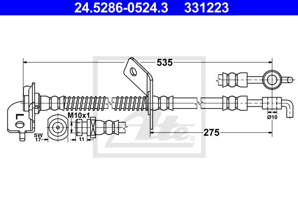 ATE Bremžu šļūtene 24.5286-0524.3