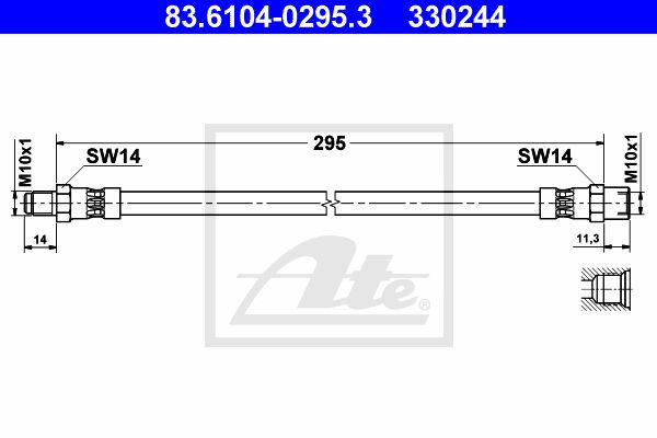 ATE Тормозной шланг 83.6104-0295.3