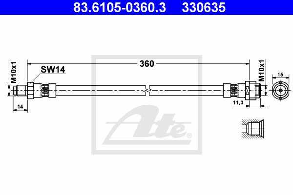 ATE Тормозной шланг 83.6105-0360.3