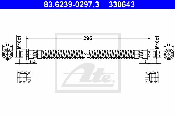 ATE Тормозной шланг 83.6239-0297.3