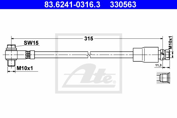 ATE Тормозной шланг 83.6241-0316.3