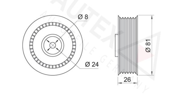 AUTEX Spriegotājrullītis, Ķīļrievu siksna 641029