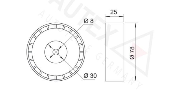 AUTEX Spriegotājrullītis, Ķīļrievu siksna 641030