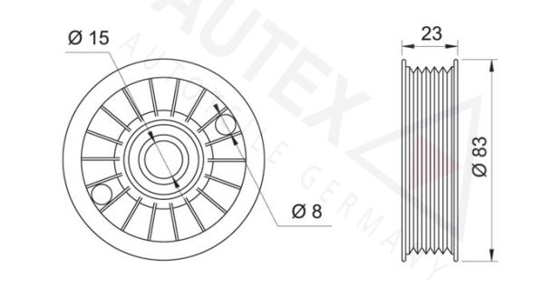 AUTEX Spriegotājrullītis, Ķīļrievu siksna 641036