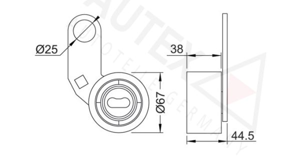 AUTEX Натяжной ролик, ремень ГРМ 641378