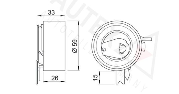 AUTEX Натяжной ролик, ремень ГРМ 641452