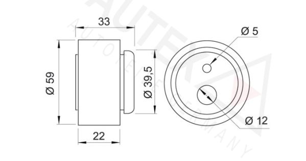 AUTEX Натяжной ролик, ремень ГРМ 641512