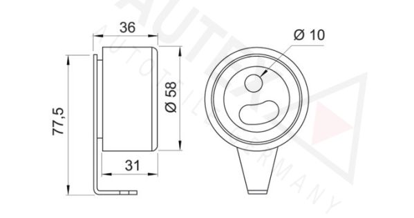 AUTEX Натяжной ролик, ремень ГРМ 641576