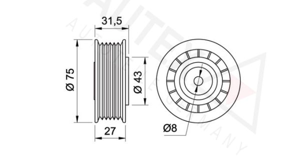 AUTEX Parazīt-/Vadrullītis, Ķīļrievu siksna 641678