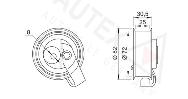 AUTEX Натяжной ролик, ремень ГРМ 642068