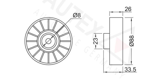 AUTEX Паразитный / ведущий ролик, поликлиновой ремень 651248