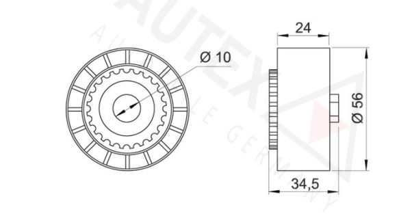 AUTEX Spriegotājrullītis, Ķīļrievu siksna 651345