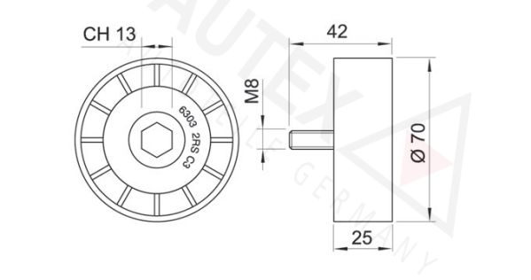 AUTEX Parazīt-/Vadrullītis, Ķīļrievu siksna 651847