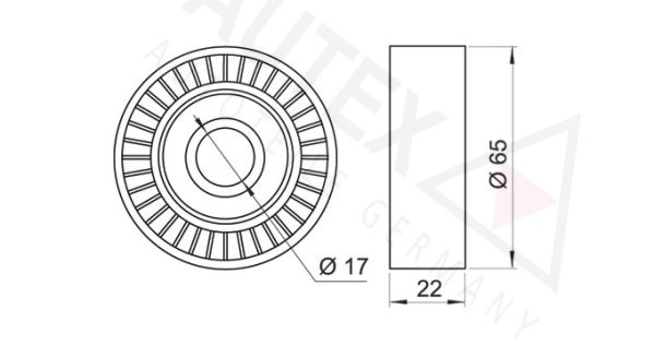 AUTEX Паразитный / ведущий ролик, поликлиновой ремень 652039