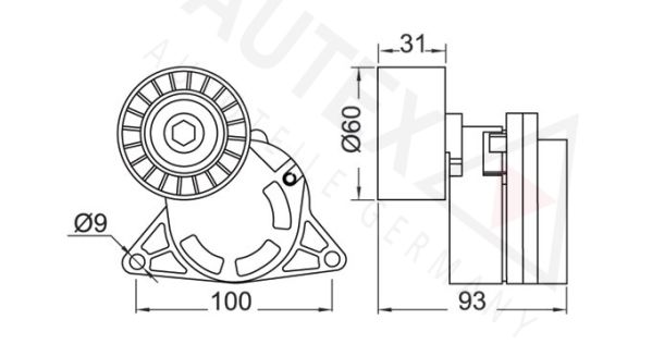 AUTEX Siksnas spriegotājs, Ķīļsiksna 654483