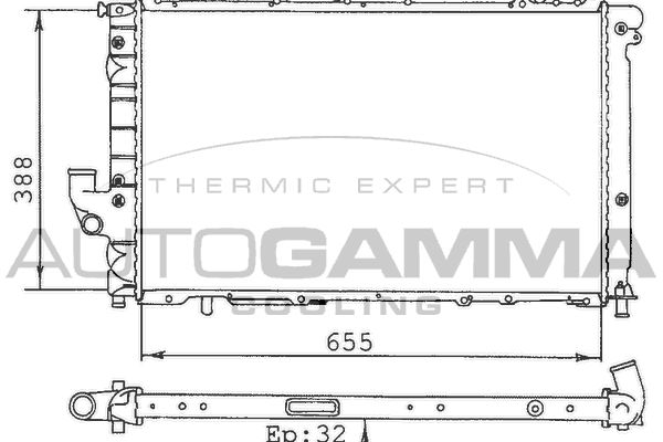 AUTOGAMMA Радиатор, охлаждение двигателя 100282