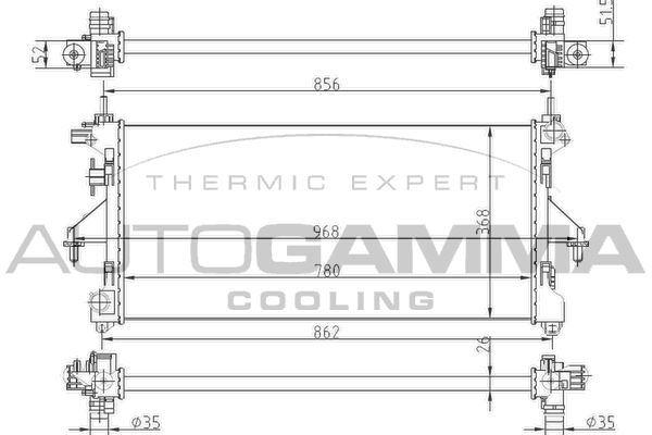 AUTOGAMMA Radiators, Motora dzesēšanas sistēma 104254