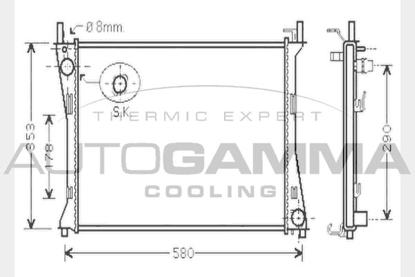 AUTOGAMMA Radiators, Motora dzesēšanas sistēma 104506