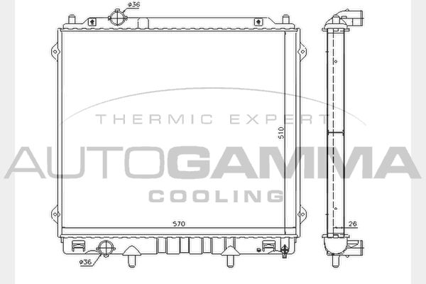 AUTOGAMMA Radiators, Motora dzesēšanas sistēma 104645