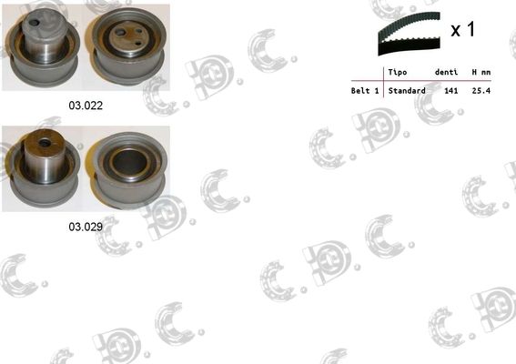 AUTOKIT Zobsiksnas komplekts 04.5167