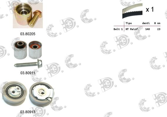 AUTOKIT Zobsiksnas komplekts 04.5298